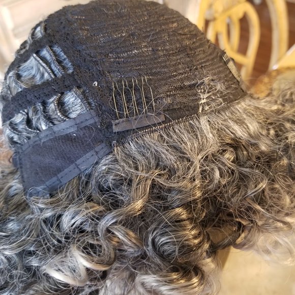 READY to Ship Today- Gray Black Afro Big Curly Full Wig!! main image 10